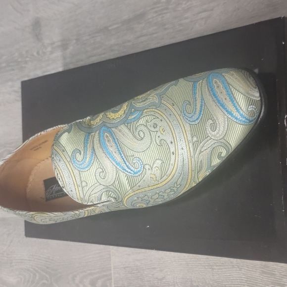 Paisley Smokers yellow blue loafers